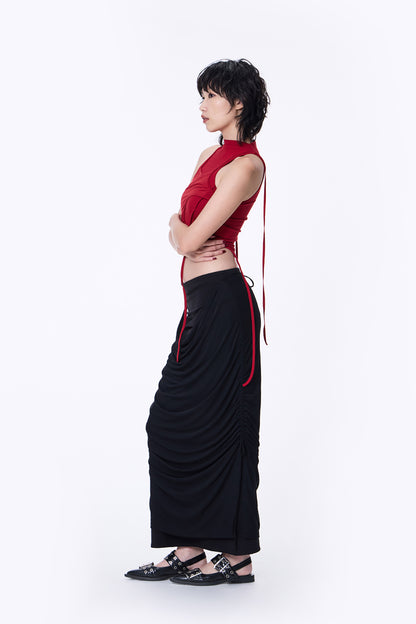 SILVER NINE - Double-Layer Sleeveless Top - Red