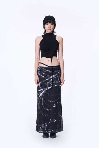 SILVER NINE - Double-Layer Sleeveless Top - Black
