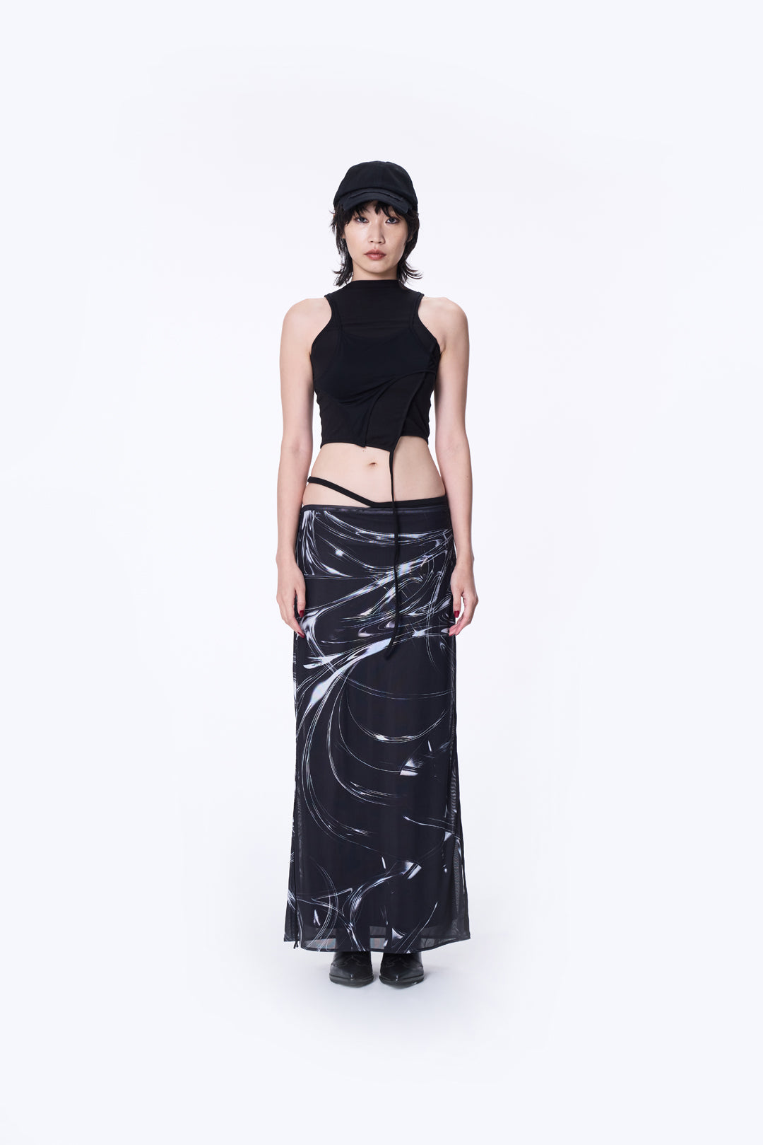 SILVER NINE - Opto-Tunnel Print Skirt