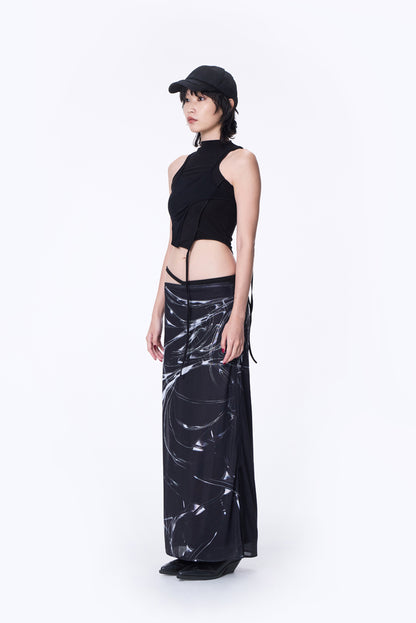 SILVER NINE - Double-Layer Sleeveless Top - Black