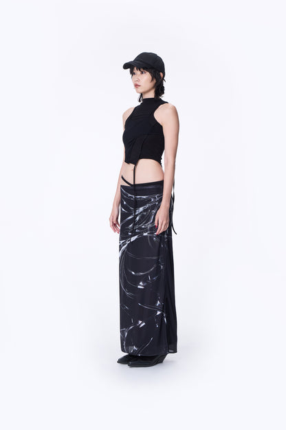 SILVER NINE - Opto-Tunnel Print Skirt