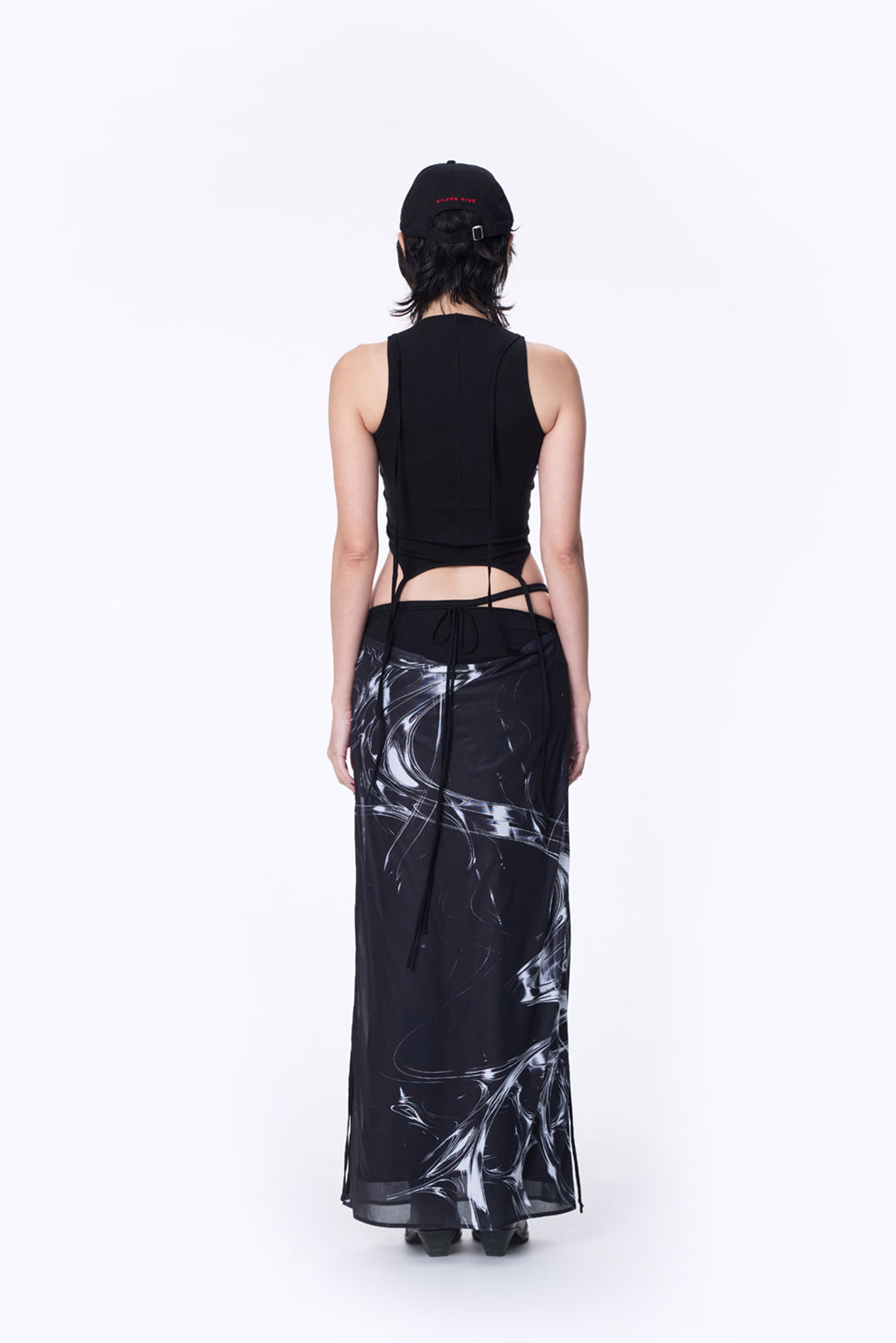 SILVER NINE - Double-Layer Sleeveless Top - Black