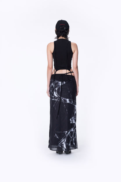SILVER NINE - Opto-Tunnel Print Skirt