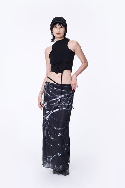 SILVER NINE - Double-Layer Sleeveless Top - Black