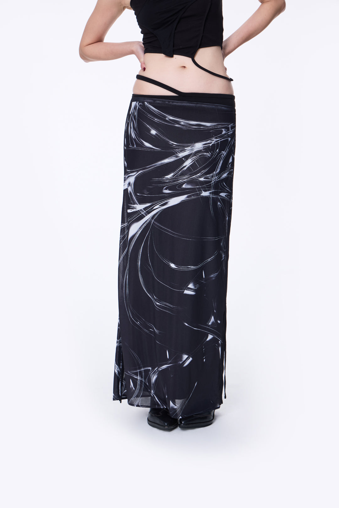 SILVER NINE - Opto-Tunnel Print Skirt