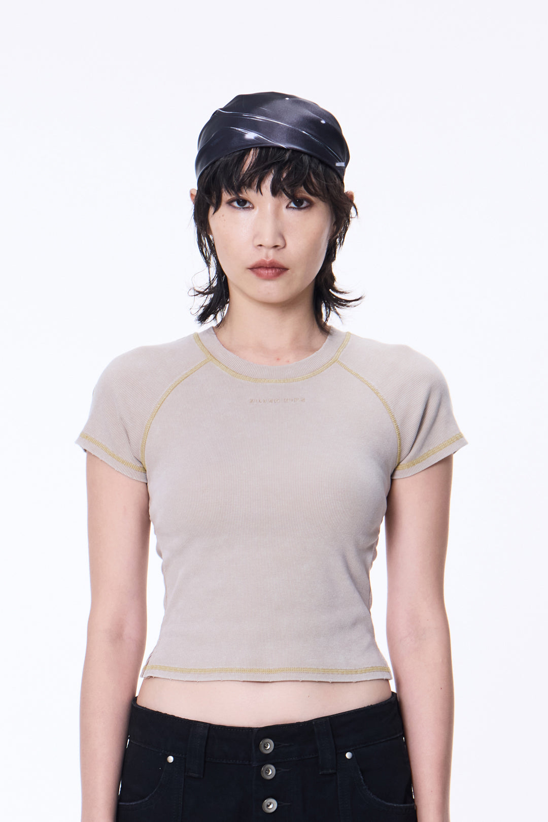 SILVER NINE - Washed Open-Back logo Top - Camel