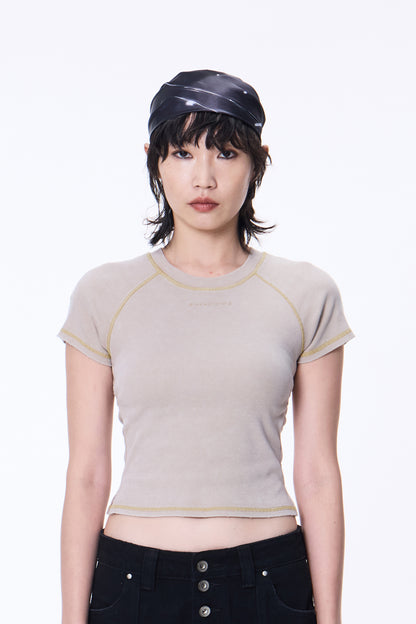 SILVER NINE - Washed Open-Back logo Top - Camel