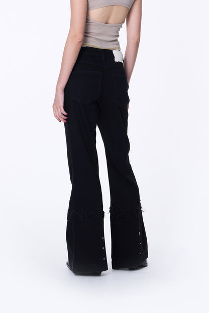 SILVER NINE - Small Flame Denim Flare Pants