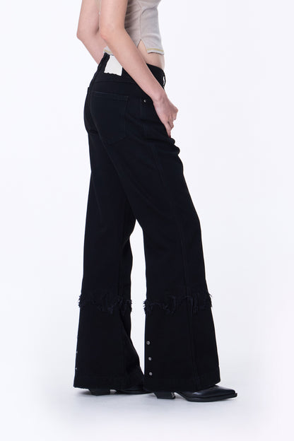 SILVER NINE - Small Flame Denim Flare Pants