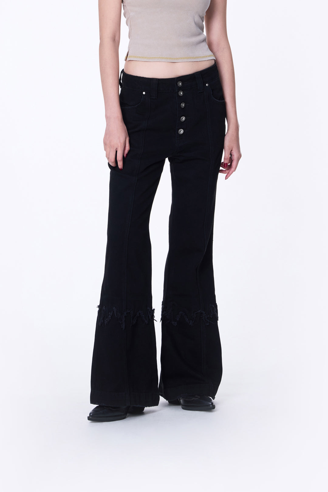 SILVER NINE - Small Flame Denim Flare Pants