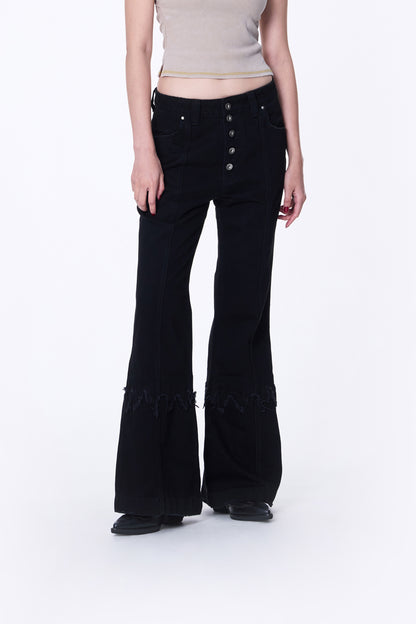 SILVER NINE - Small Flame Denim Flare Pants