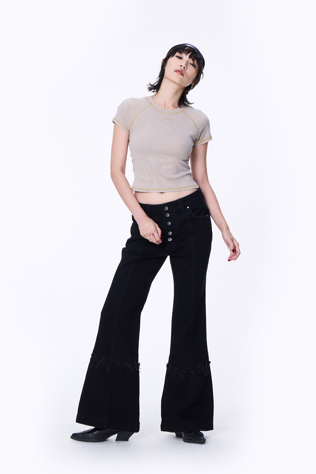 SILVER NINE - Small Flame Denim Flare Pants