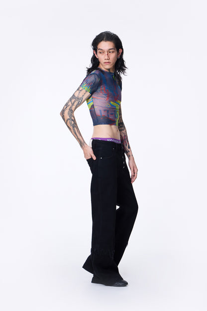SILVER NINE - Fragments Print Top - Purple