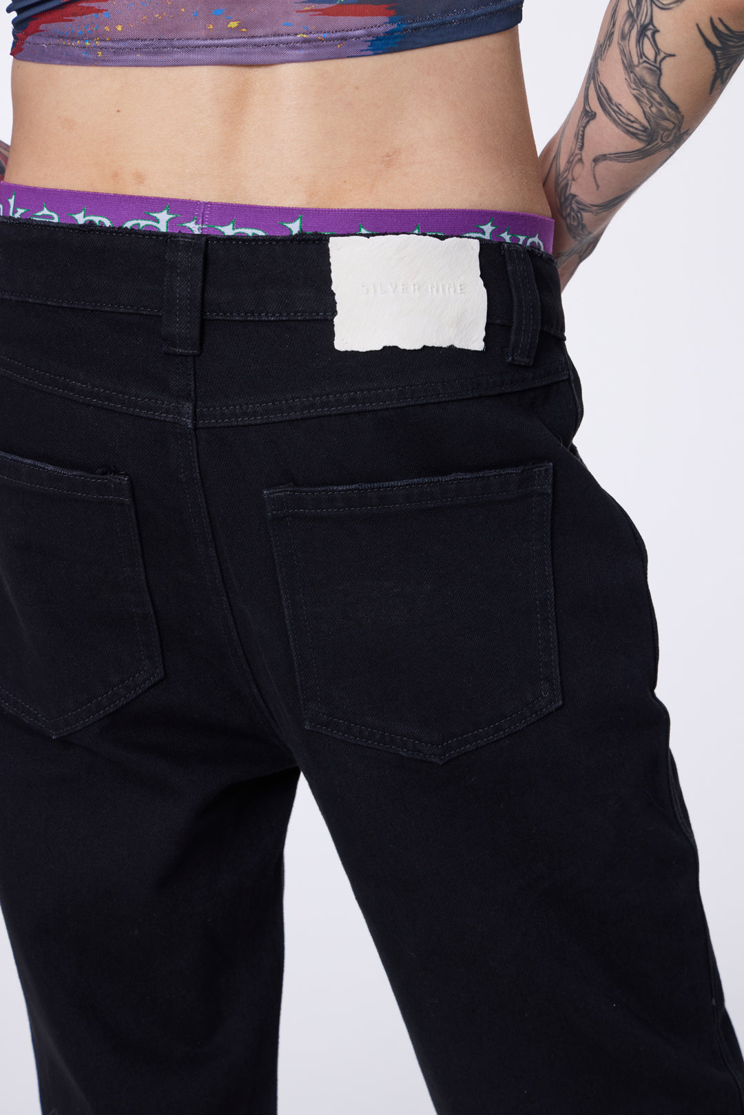 SILVER NINE - Small Flame Denim Flare Pants