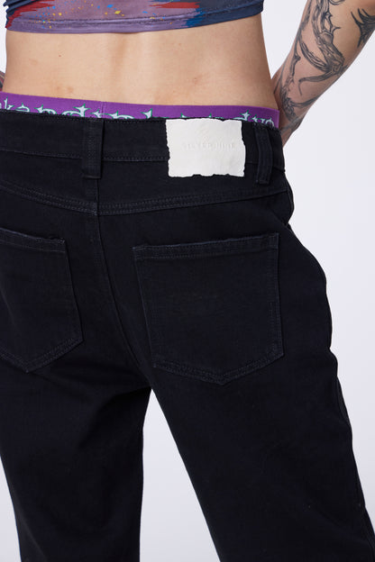 SILVER NINE - Small Flame Denim Flare Pants