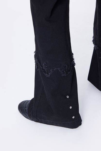 SILVER NINE - Small Flame Denim Flare Pants