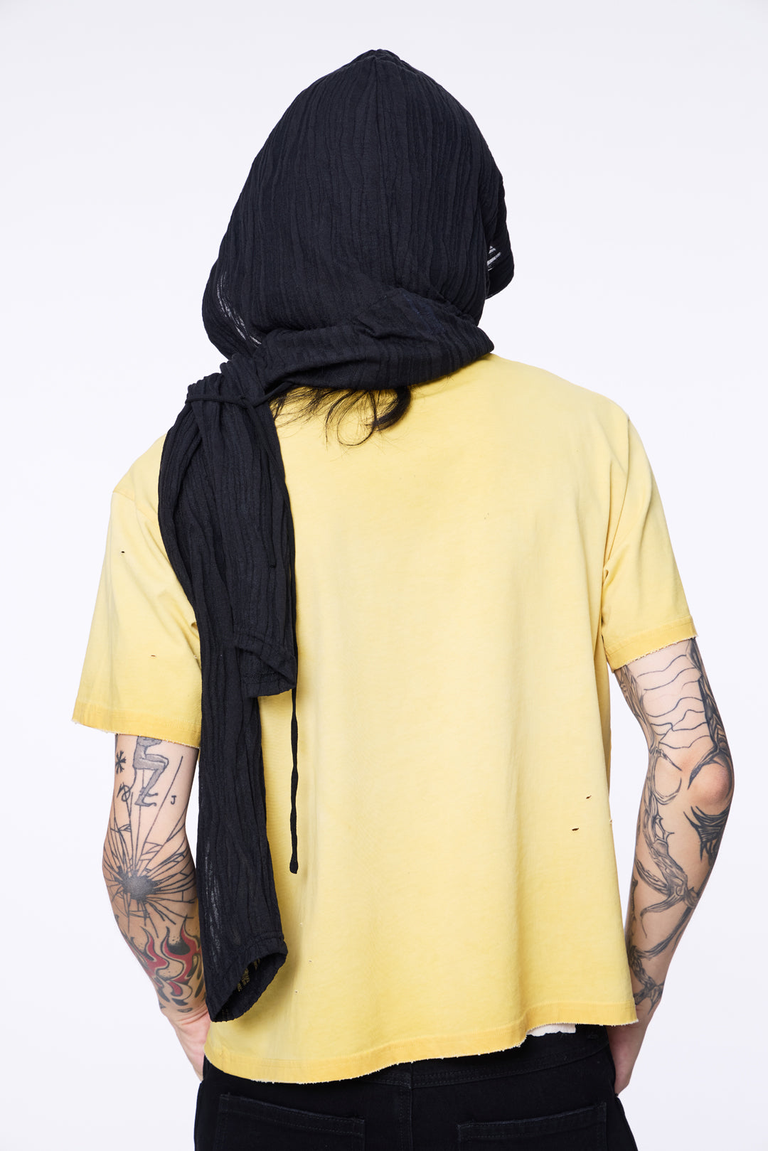 SILVER NINE - Cropped Dyed Logo Tee - Yellow