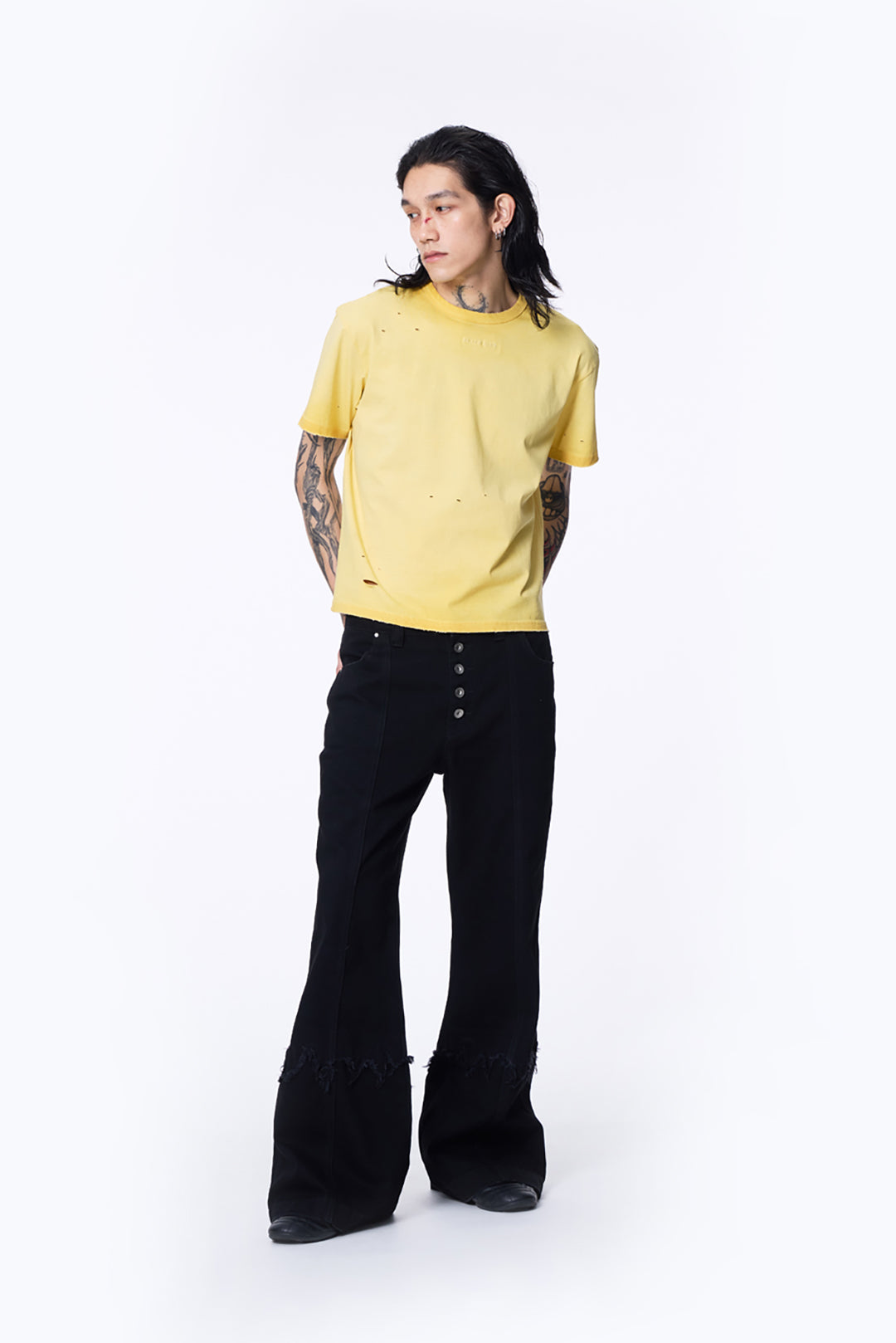 SILVER NINE - Small Flame Denim Flare Pants