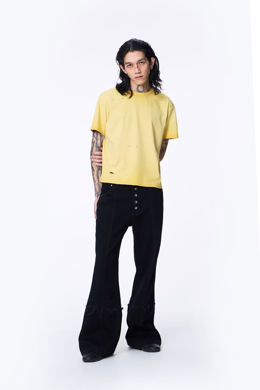 SILVER NINE - Small Flame Denim Flare Pants