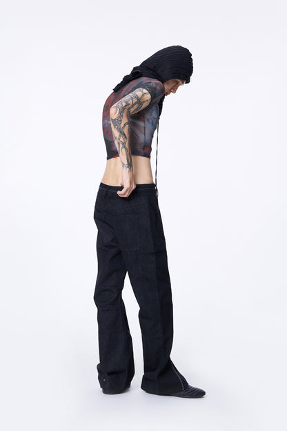 SILVER NINE - Fragments Print Top - Brown