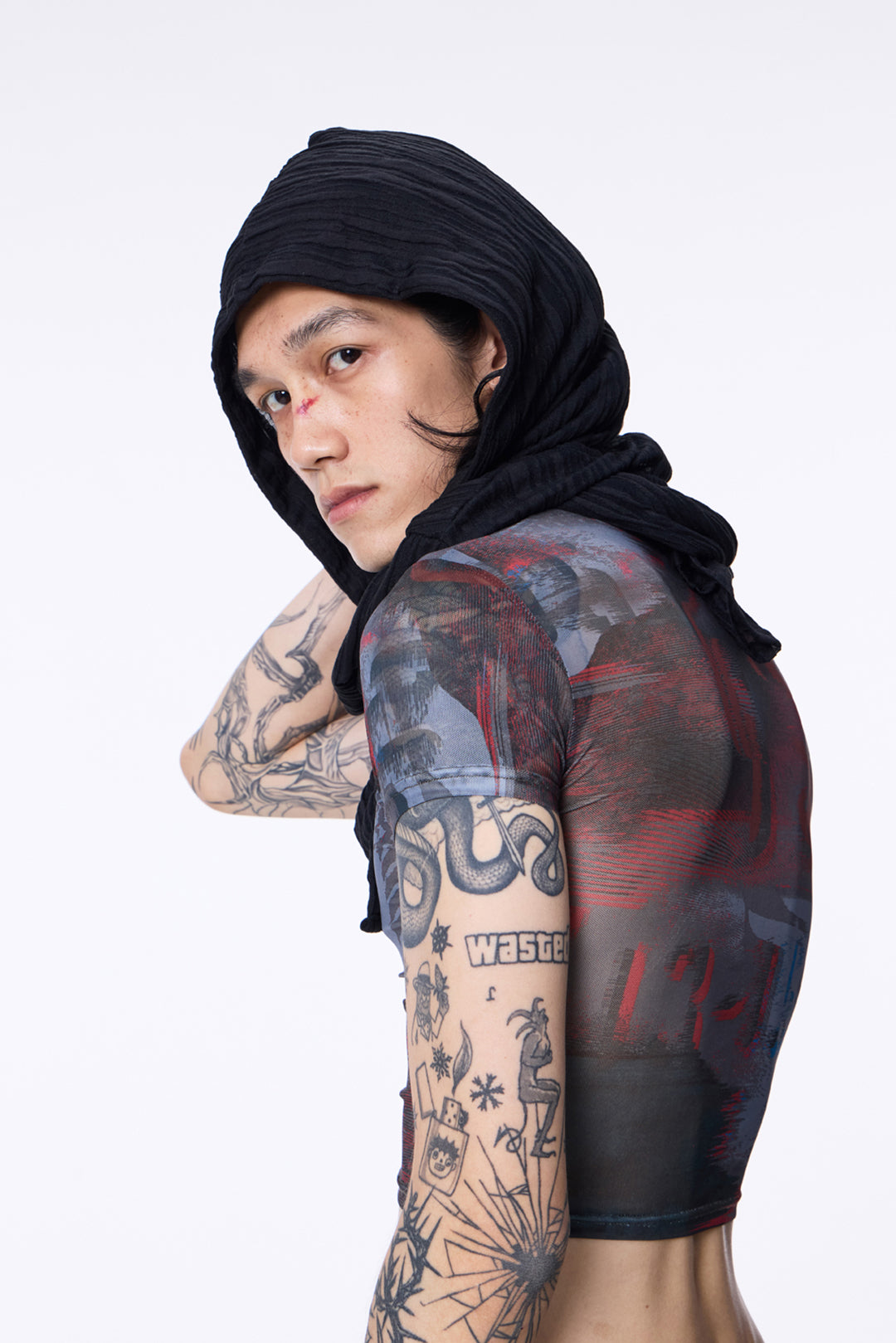 SILVER NINE - Fragments Print Top - Brown