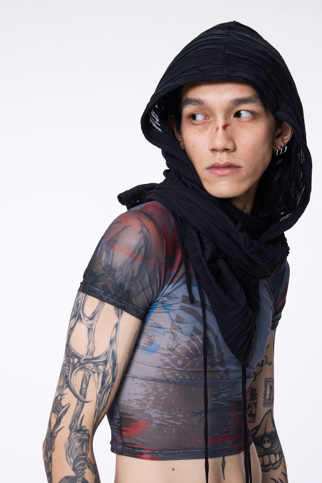SILVER NINE - Fragments Print Top - Brown