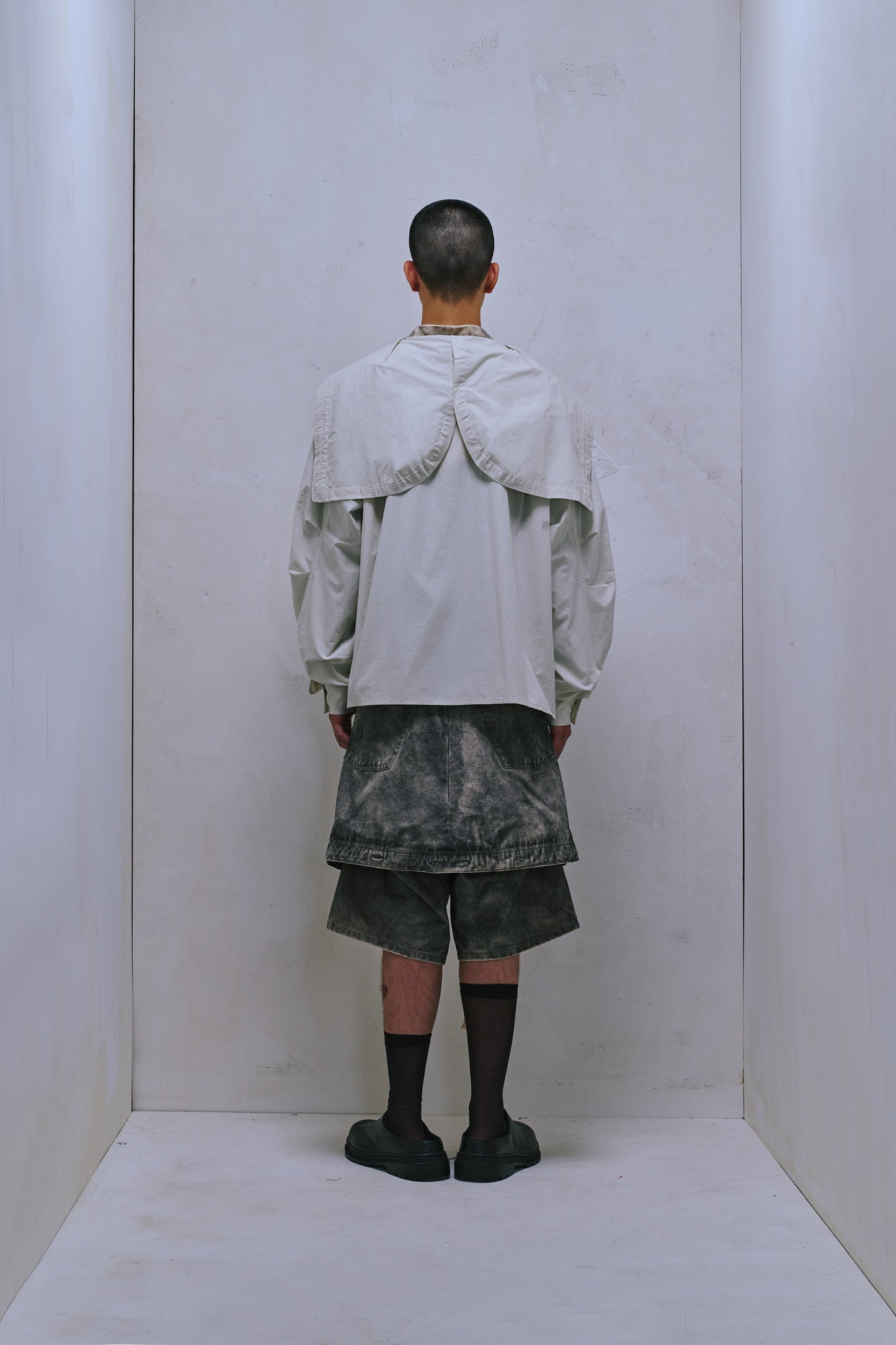 ENCALVE - NAVAL HOOD LONG-SLEEVE “TSFM” SHIRT - Ivory