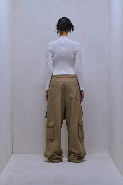 ENCLAVE - WILL WIDE-LEG “ROO-BAG” CARGO PANTS - Khaki