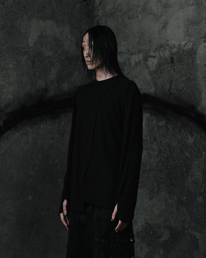 renkè - Long-Sleeve Top with Cape Panel