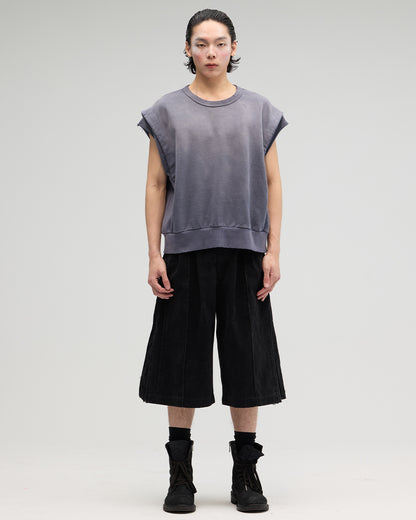 VACANT - Washed No-Sleeve Sweatshirt - Navy