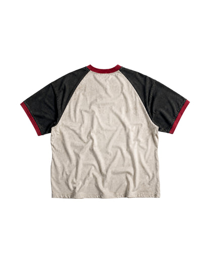 NOUVEAU - BOXY THE DOOR TO HELL CONTRAST COLOR  T-SHIRT IN COTTON JERSEY