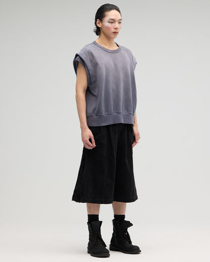 VACANT - Washed No-Sleeve Sweatshirt - Navy