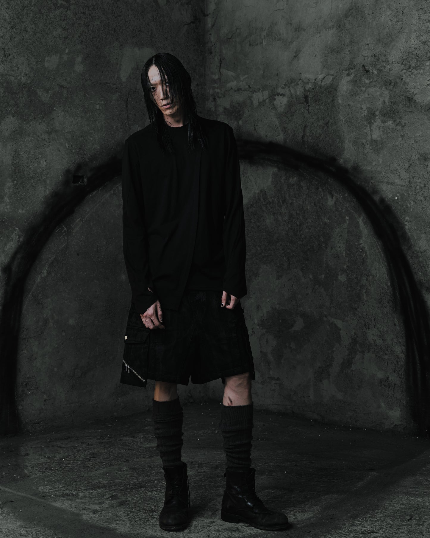 renkè - Long-Sleeve Top with Cape Panel