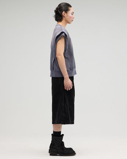VACANT - Washed No-Sleeve Sweatshirt - Navy