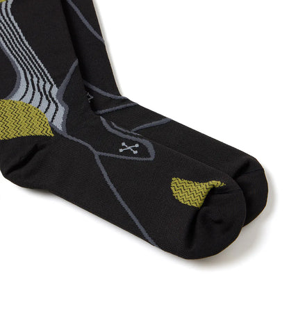 NOZZLE QUIZ -Cordura® Cay Crew Socks 中高筒休閒襪 -礁黑