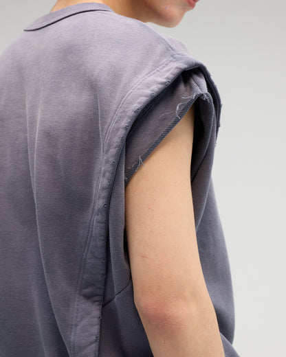 VACANT - Washed No-Sleeve Sweatshirt - Navy