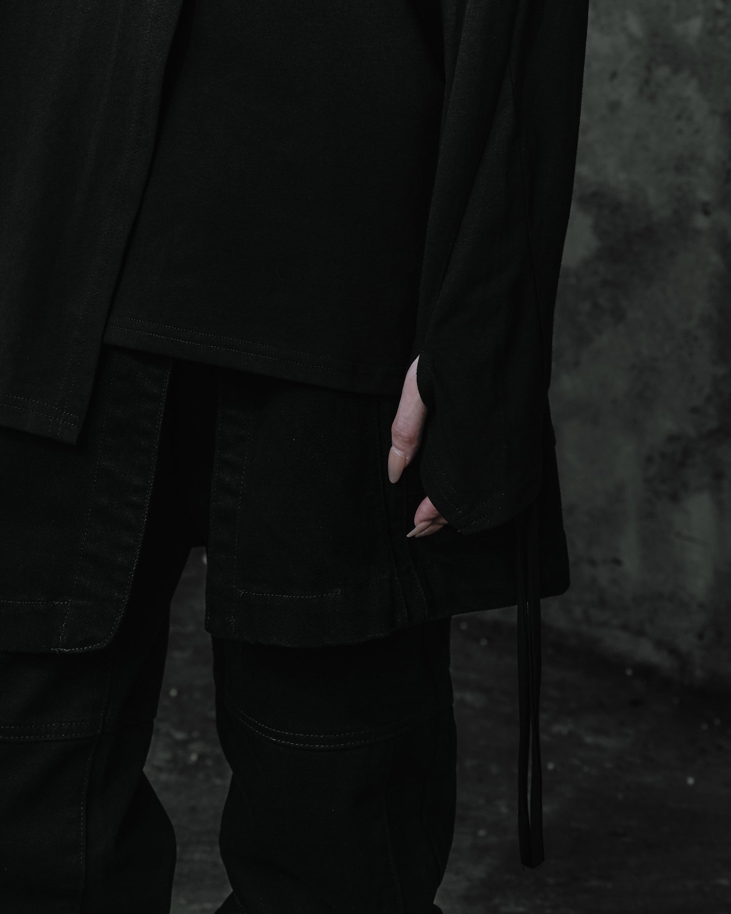 renkè - Long-Sleeve Top with Cape Panel