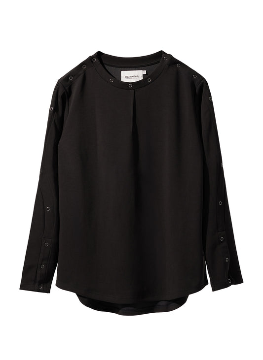 EQUALNEAR - Astro Henley Sweatshirt - Black