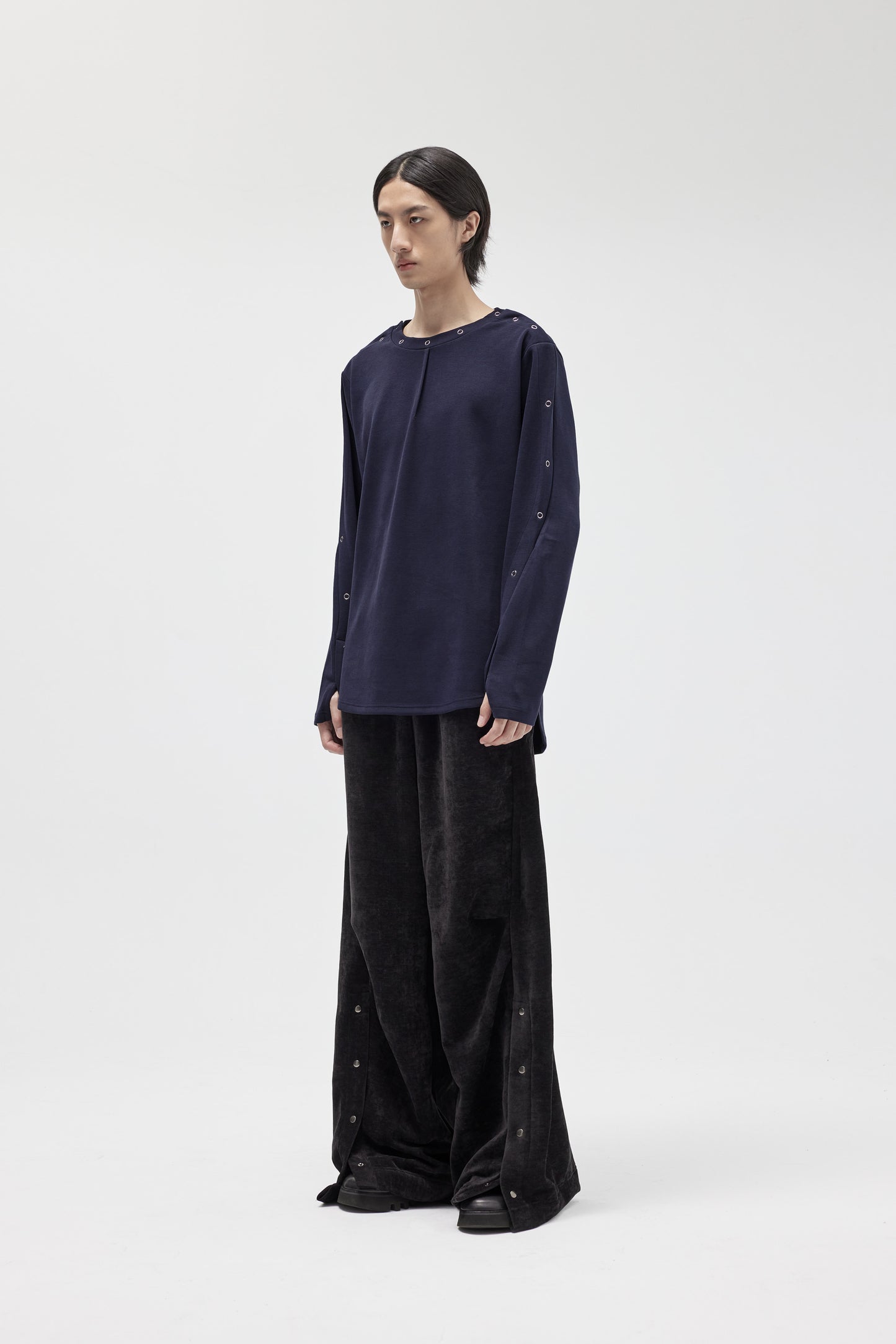 EQUALNEAR - Astro Henley Sweatshirt - Blue