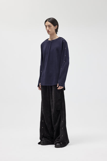 EQUALNEAR - Astro Henley Sweatshirt - Blue