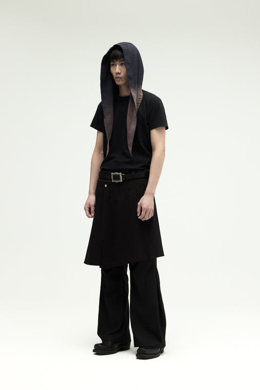 EQUALNEAR - Ammo Belt Flared Pants - Black