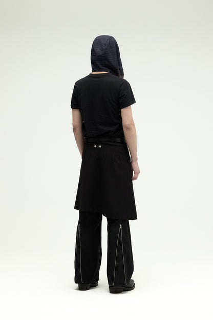 EQUALNEAR - Ammo Belt Flared Pants - Black