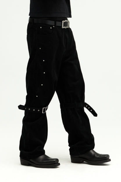 EQUALNEAR - Rover Cord Pants - Black