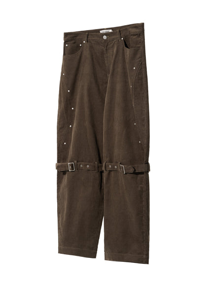 EQUALNEAR - Rover Cord Pants - Olive Green