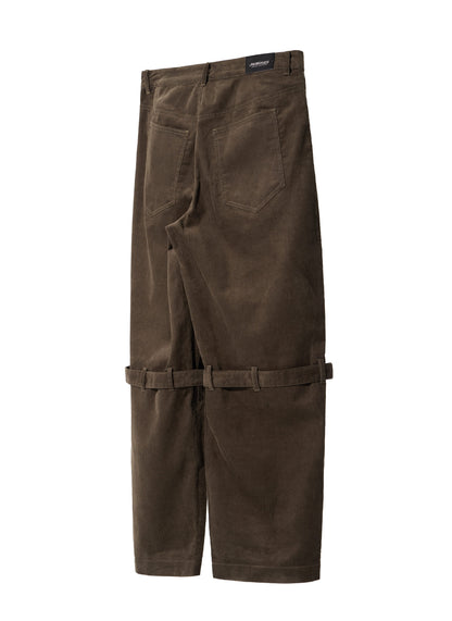EQUALNEAR - Rover Cord Pants - Olive Green