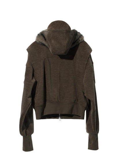 EQUALNEAR - Phantom Zip Hoodie - Olive