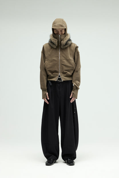 EQUALNEAR - Phantom Zip Hoodie - Olive