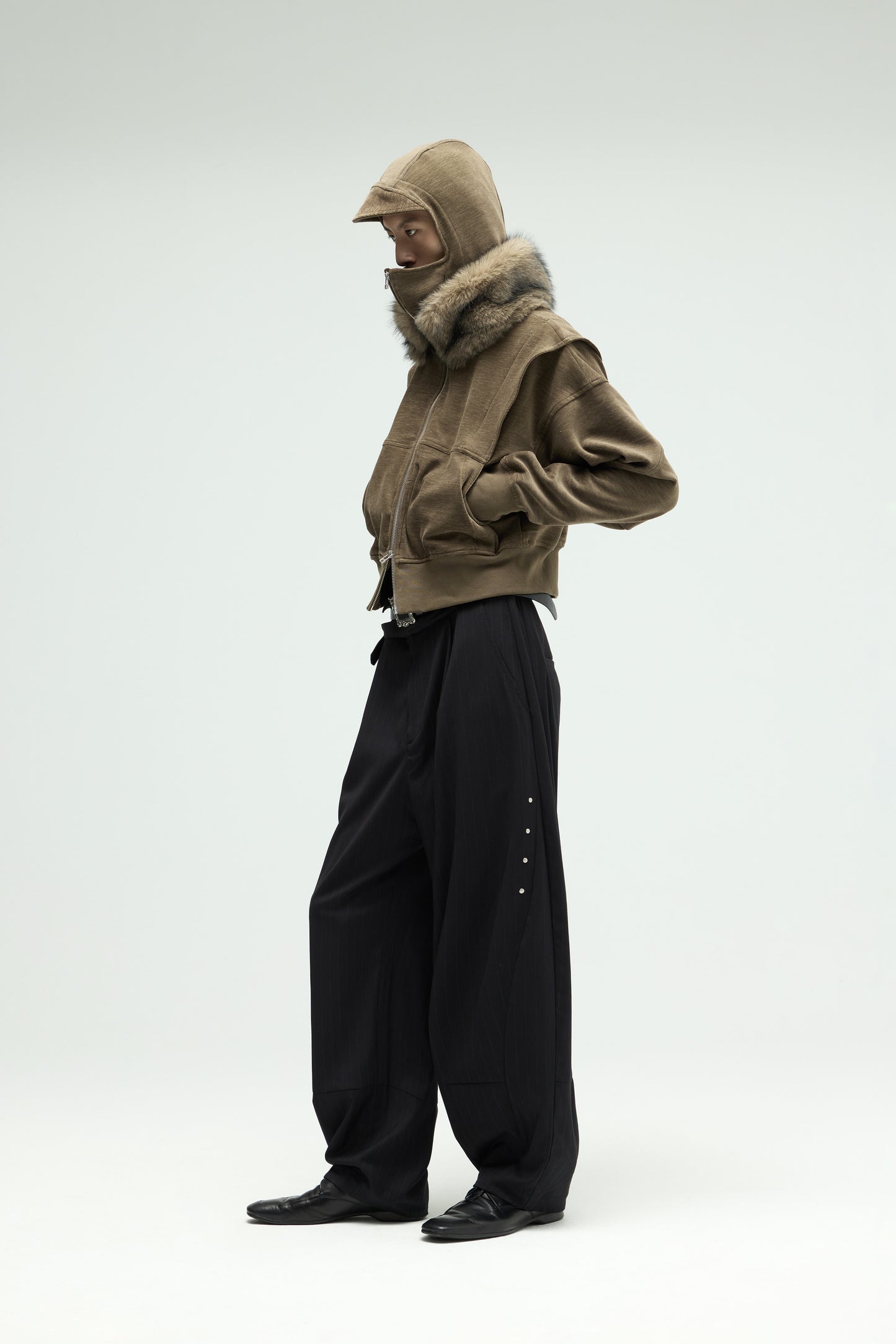 EQUALNEAR - Phantom Zip Hoodie - Olive