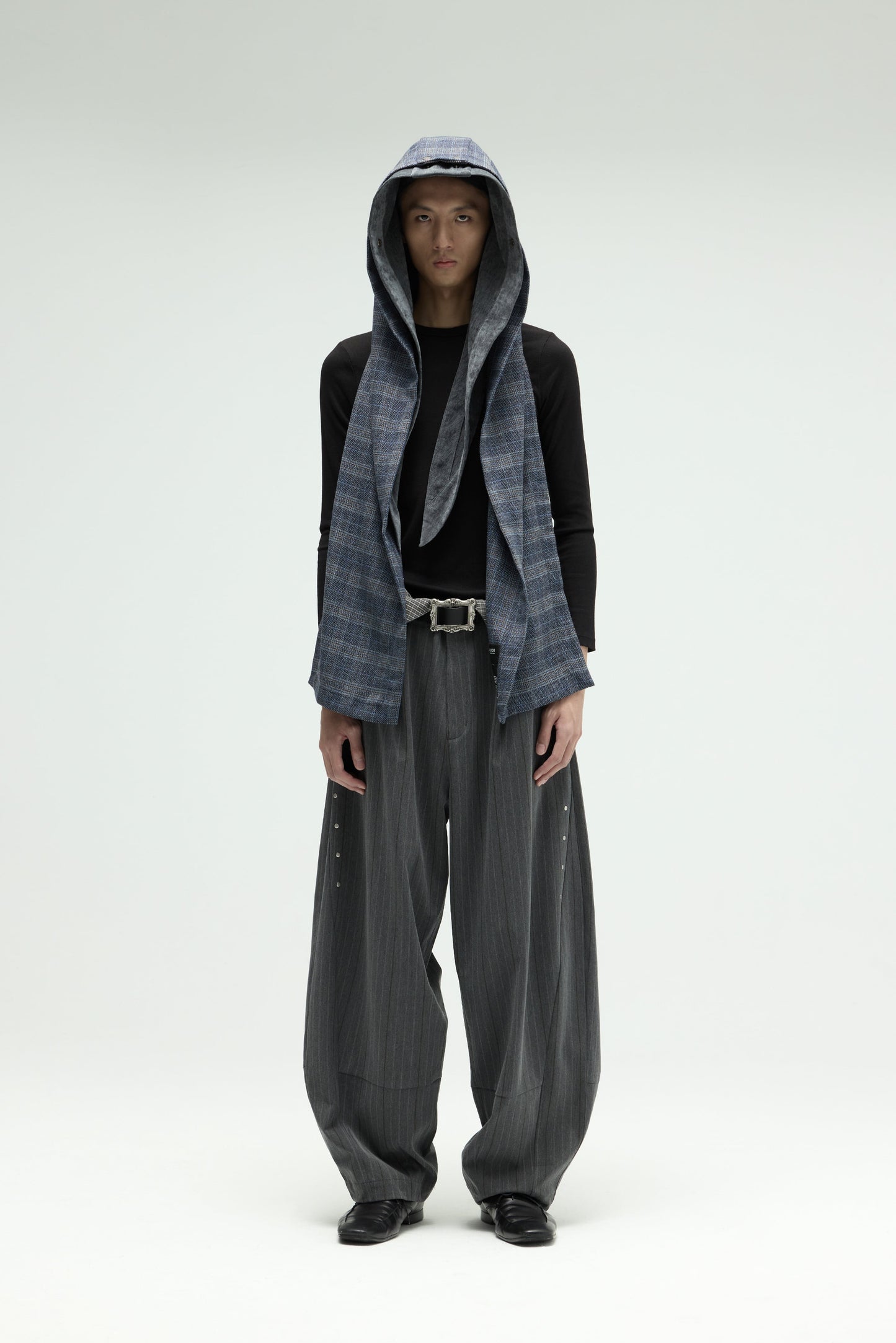 EQUALNEAR - Napkin Scarf - Gray Blue