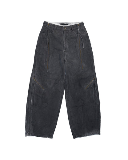 ENCLAVE - BARREL LEG “REBAR” PANTS -  Black